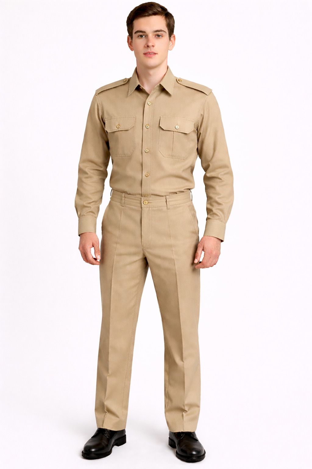 shree maruti shopping Beige Uniform Shirt