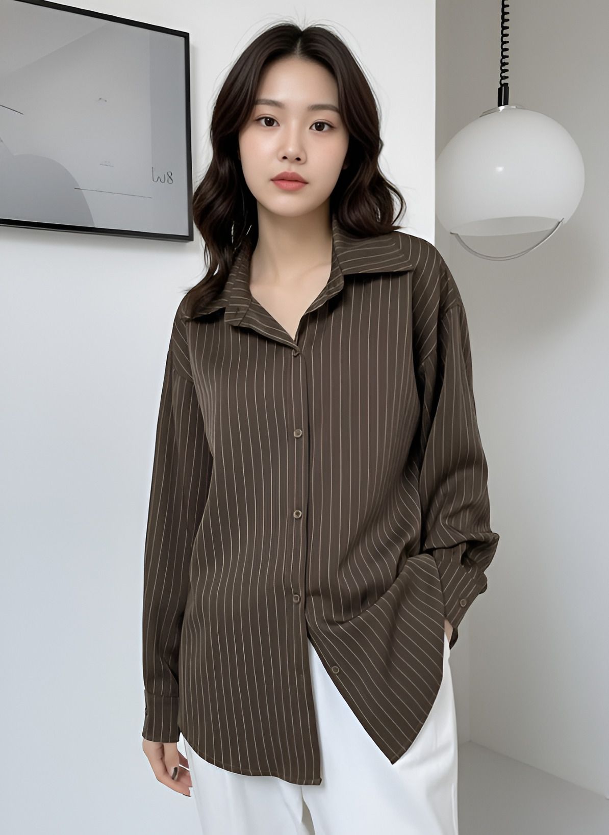 Women Regular Fit Solid Curved Collar Casual Shirt