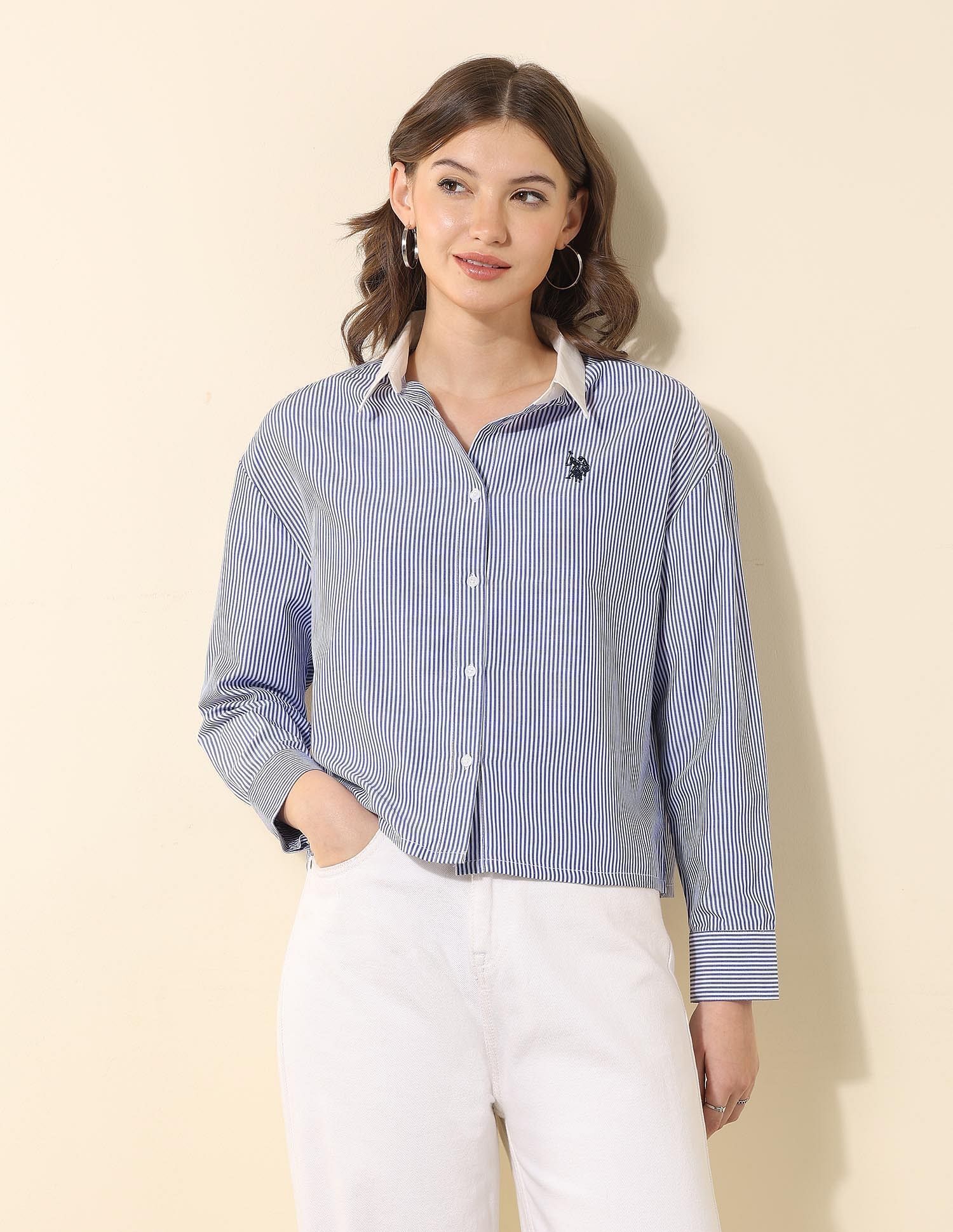 u.s. polo assn. Women Regular Fit Striped Casual Shirt-picture-24