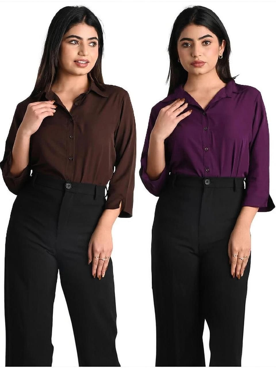 gm sara Women Regular Fit Solid Spread Collar Formal Shirt-picture-13