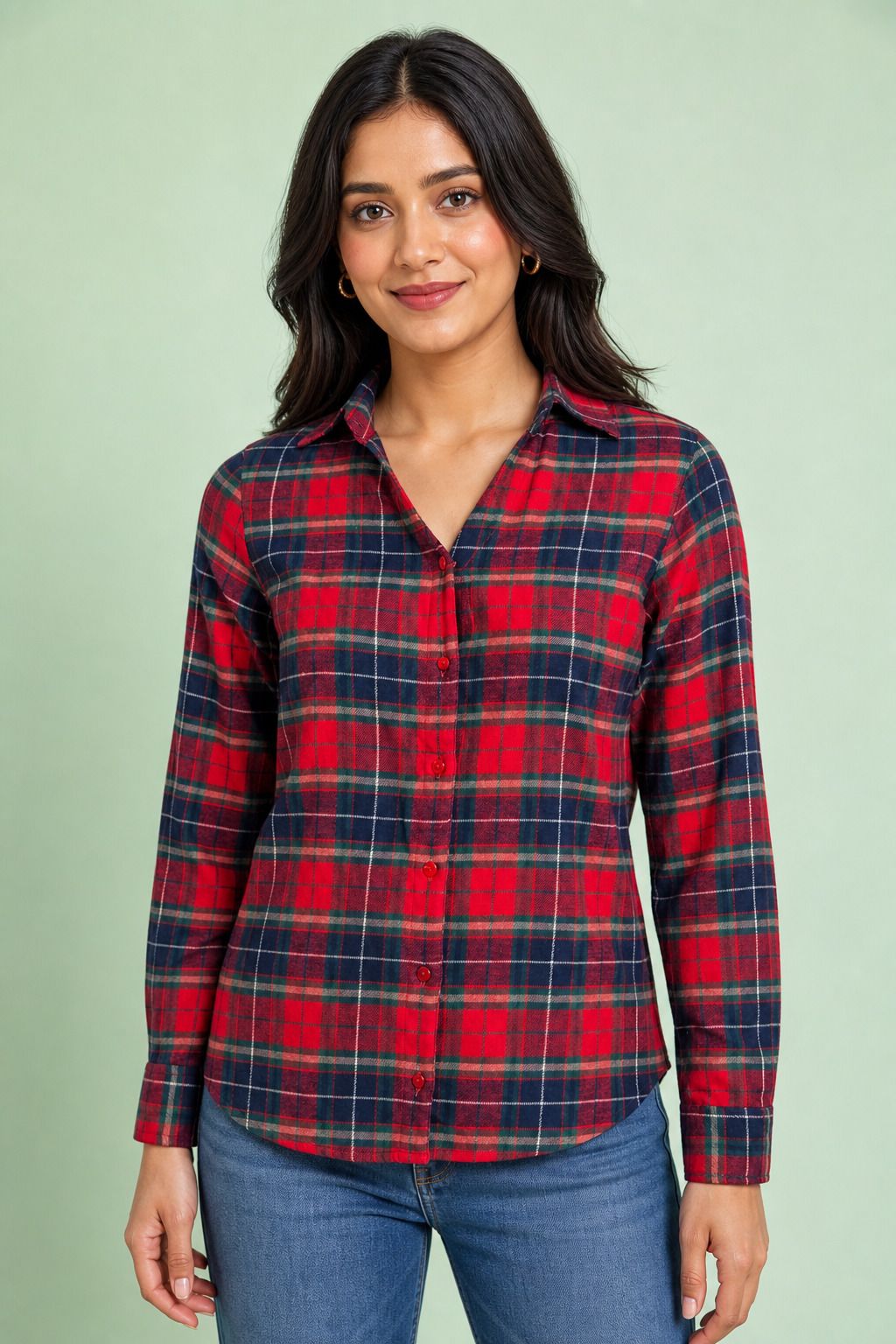 hive91 Women Regular Fit Checkered Casual Shirt-picture-9