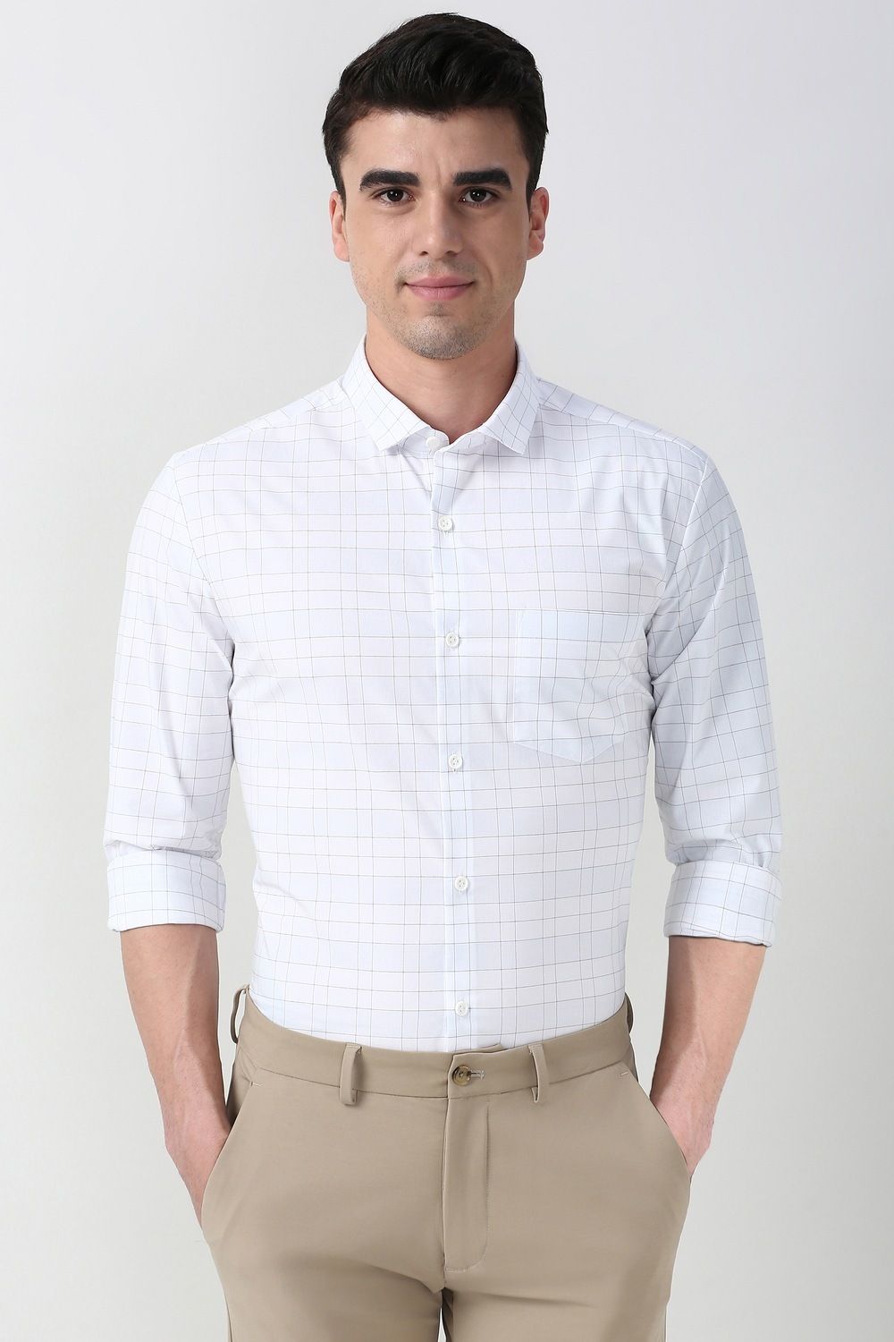 peter england Men Slim Fit Checkered Formal Shirt-picture-33