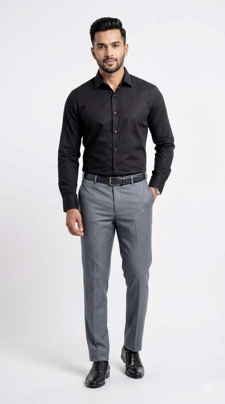 Men Comfort, Relaxed Fit Solid Spread Collar Party Shirt-image-10