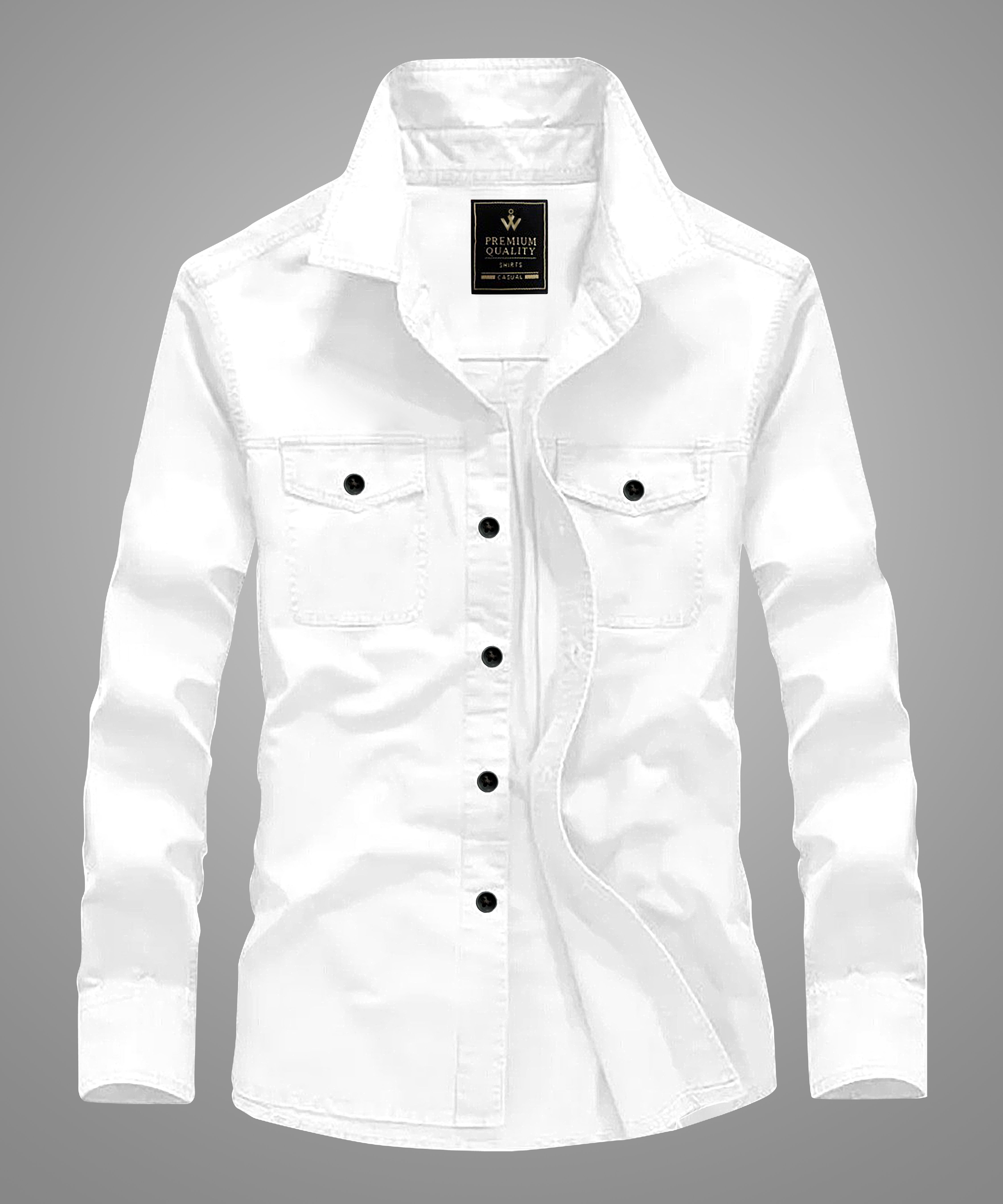woxen Men Regular Fit Solid Spread Collar Casual Shirt-picture-10