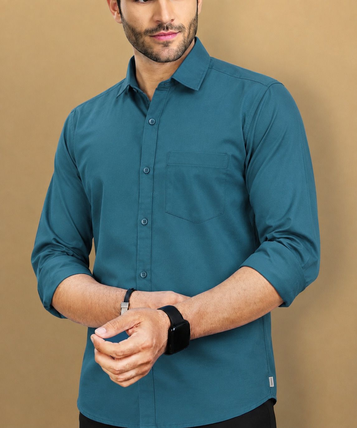 roadster Men Regular Fit Solid Spread Collar Casual Shirt-picture-28