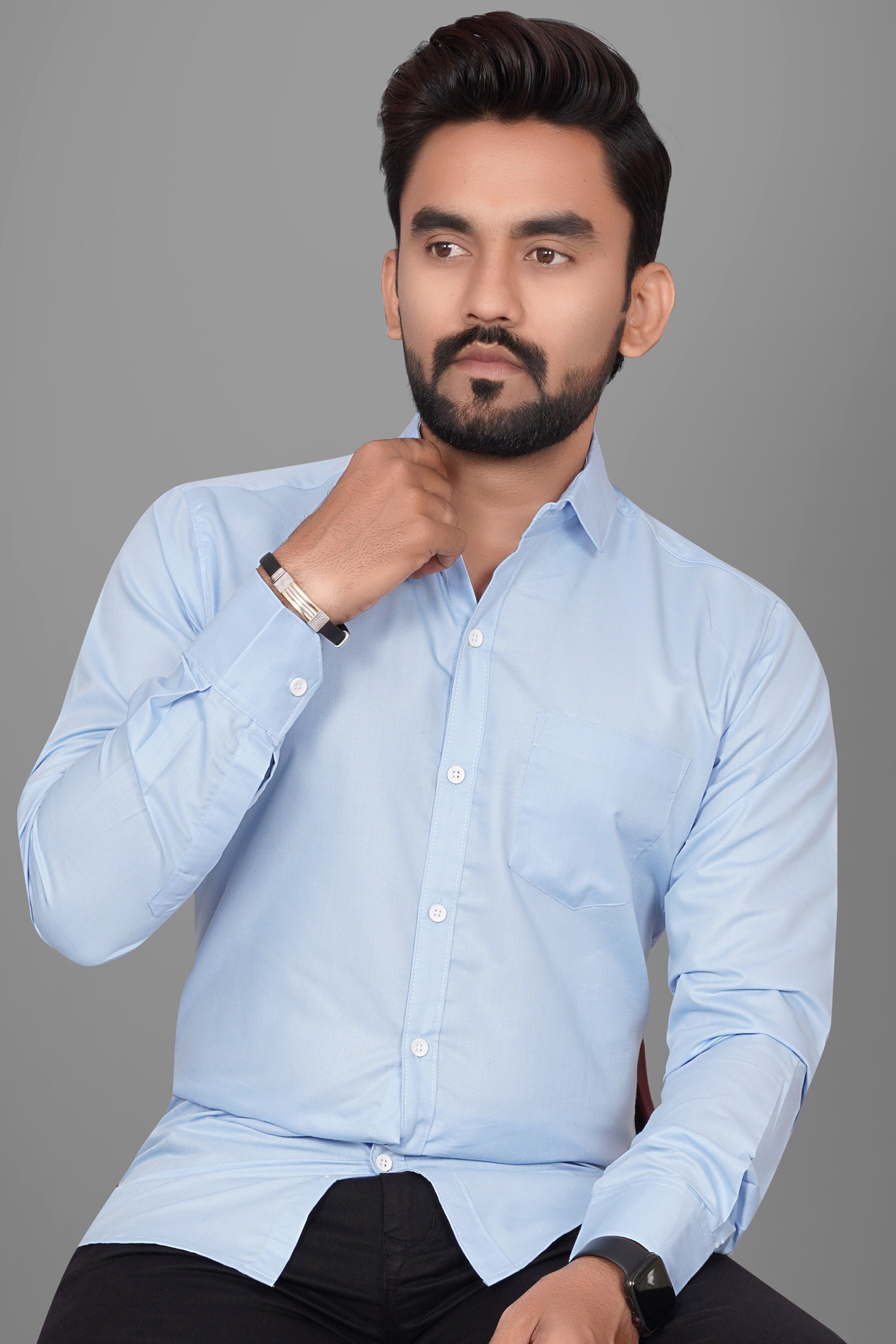 voroxy Men Regular Fit Solid Spread Collar Casual Shirt-picture-25