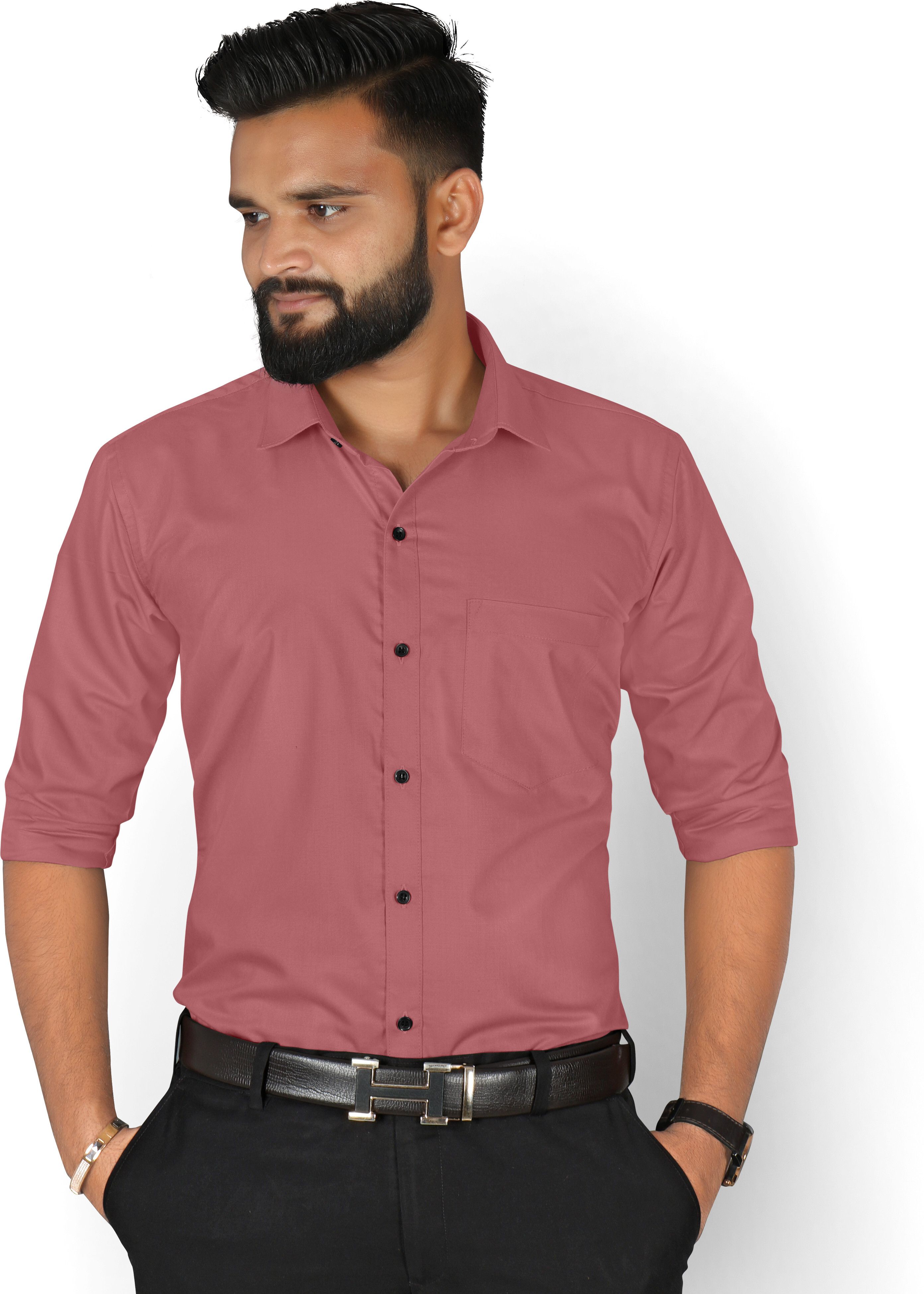 fibermill Men Regular Fit Solid Spread Collar Formal Shirt-picture-22