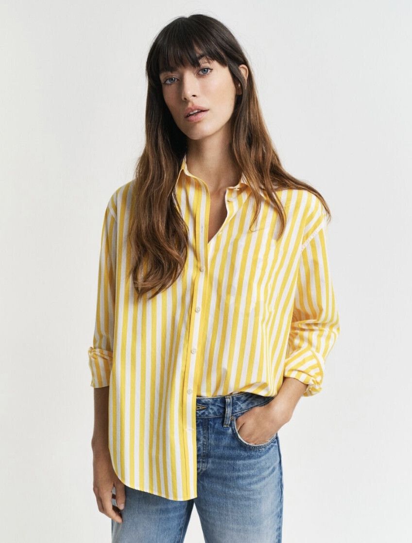 Women Oversized Fit Striped Casual Shirt