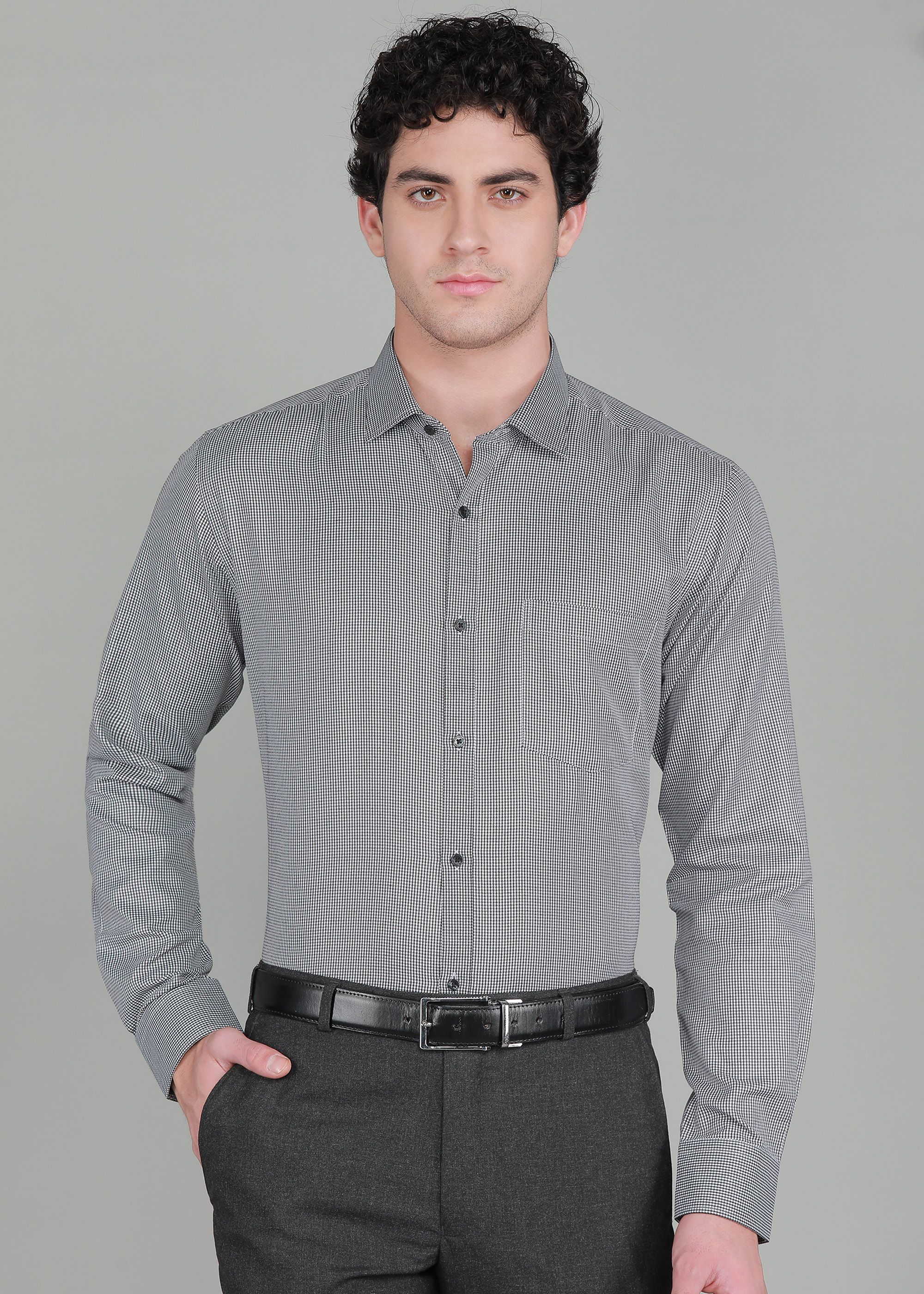 park avenue Men Slim Fit Self Design Cut Away Collar Formal Shirt-picture-24