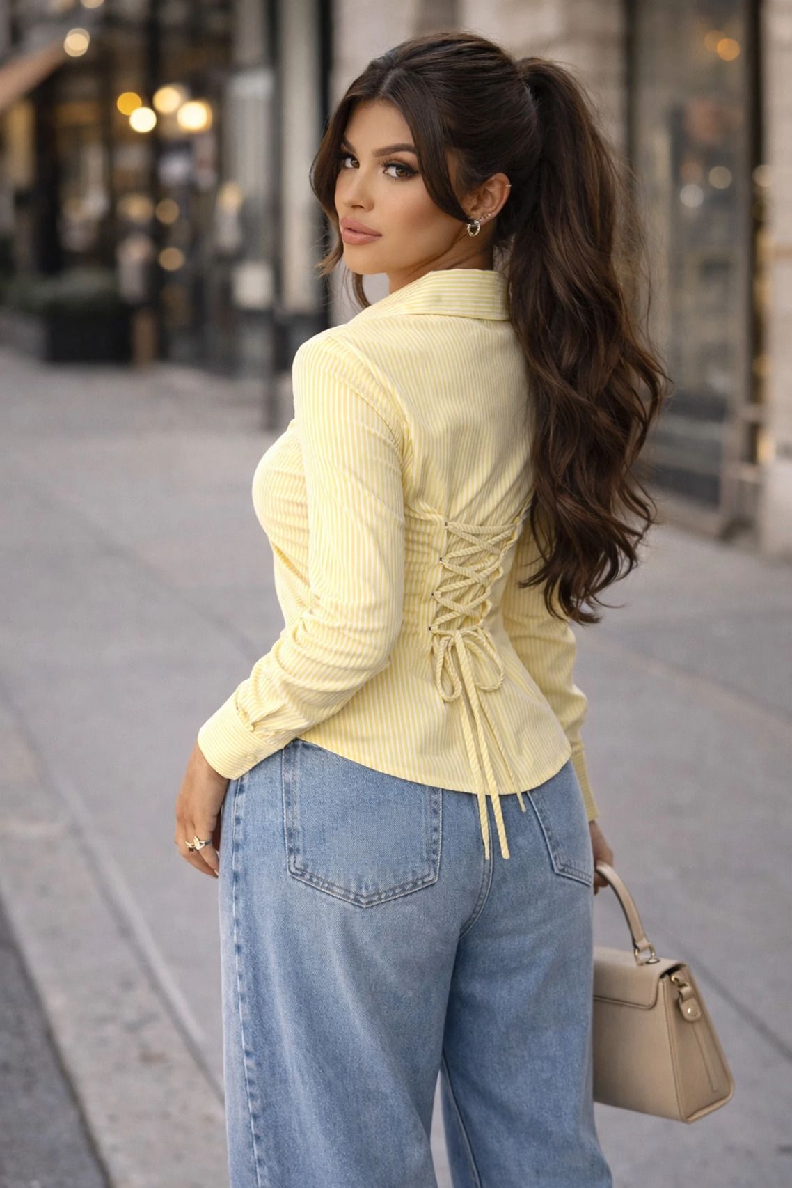 Women Slim Fit Striped Spread Collar Casual Shirt-image-35