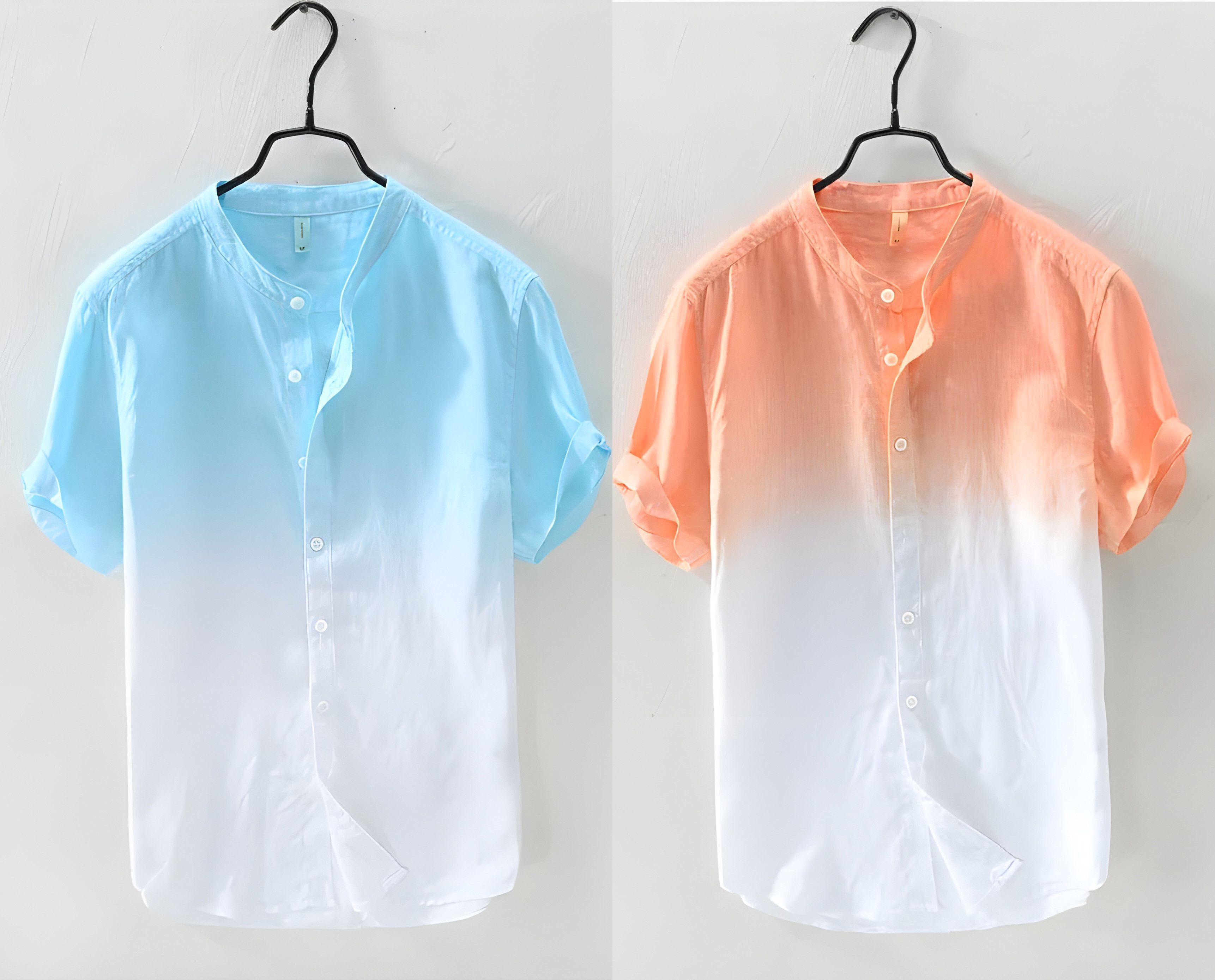 tiger snake Men Regular Fit Dyed/Ombre Cut Away Collar Casual Shirt-picture-10
