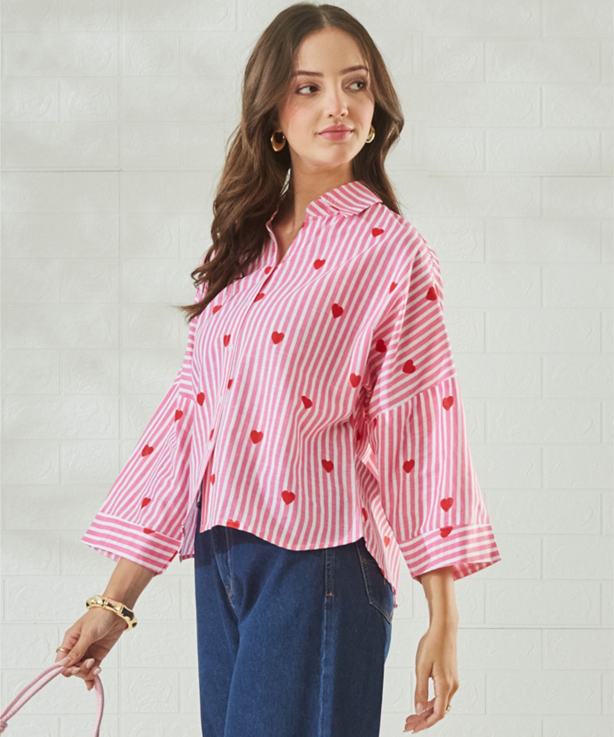 j turritopsis Women Regular Fit Striped Spread Collar Casual Shirt-picture-36