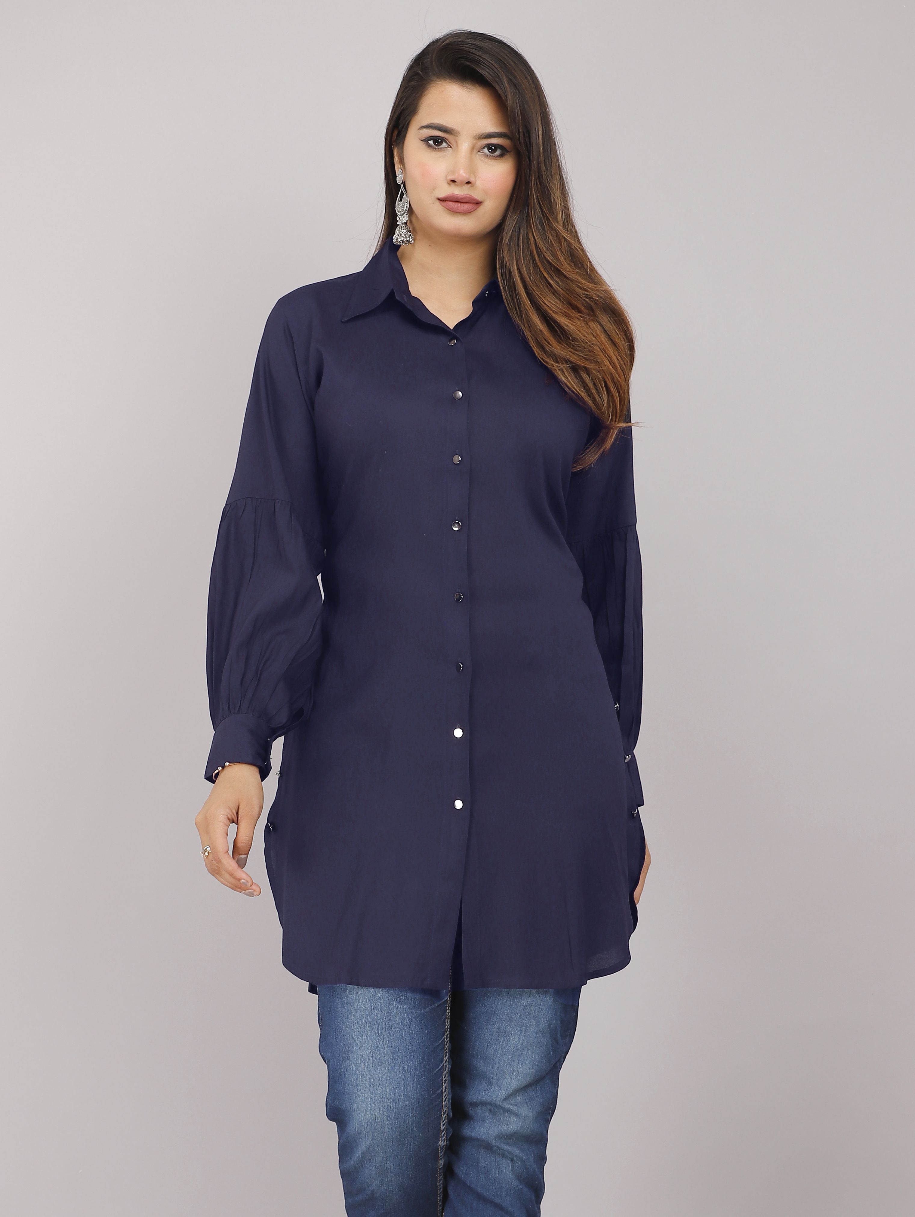 Women Regular Fit Solid Spread Collar Casual Shirt-image-31