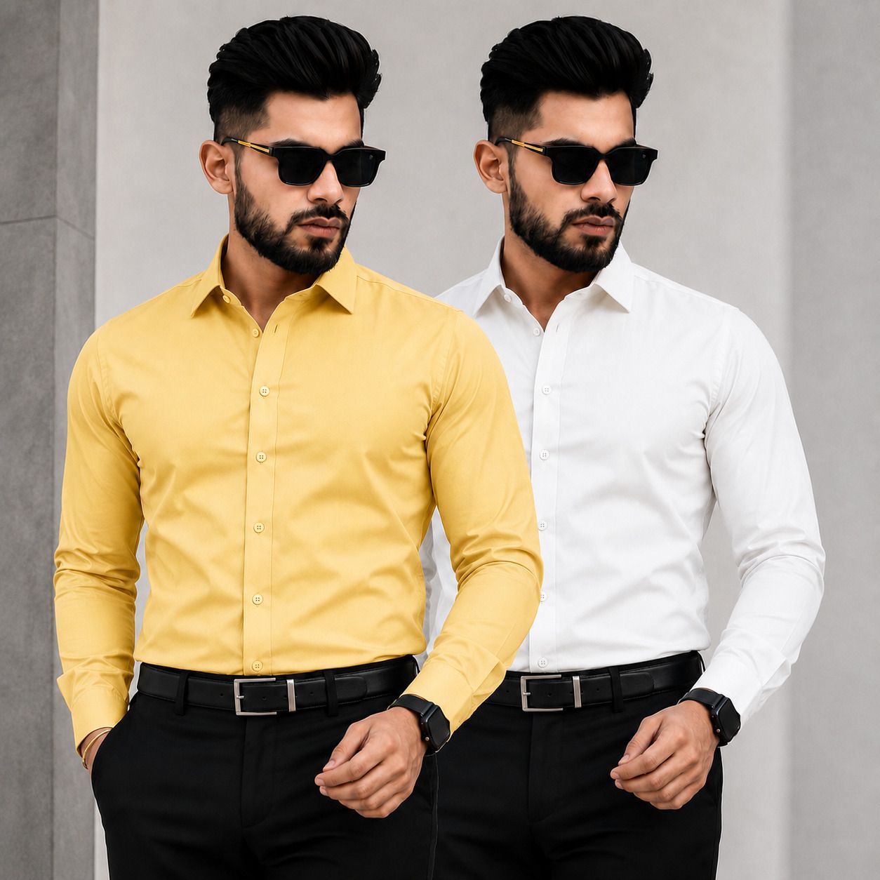 gloren Men Regular Fit Solid Spread Collar Formal Shirt-picture-6