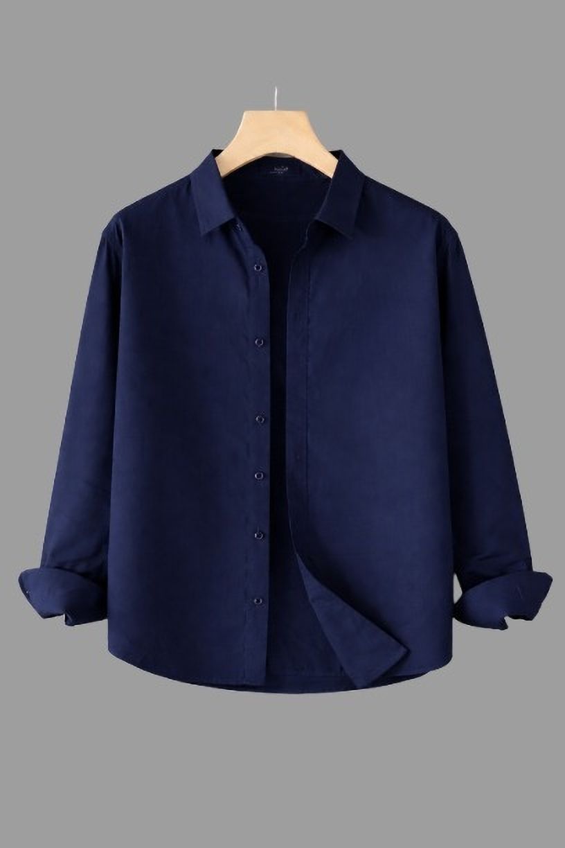 torontocn Men Regular Fit Solid Spread Collar Casual Shirt-picture-42