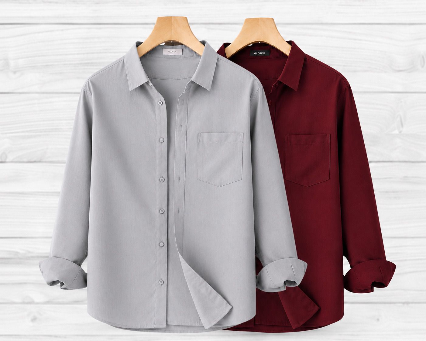 gloren Men Regular Fit Solid Spread Collar Casual Shirt-picture-13