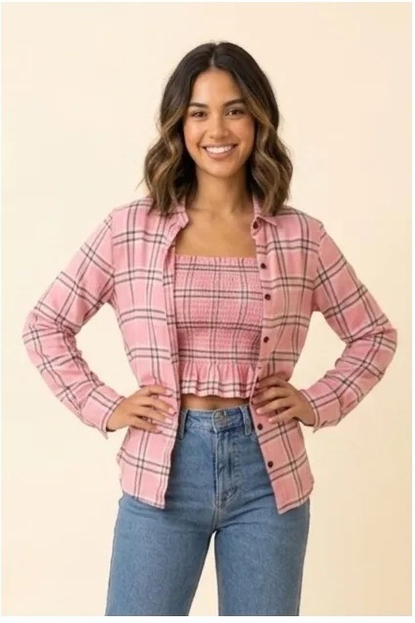 aksha creation Women Regular Fit Checkered Casual Shirt-picture-37