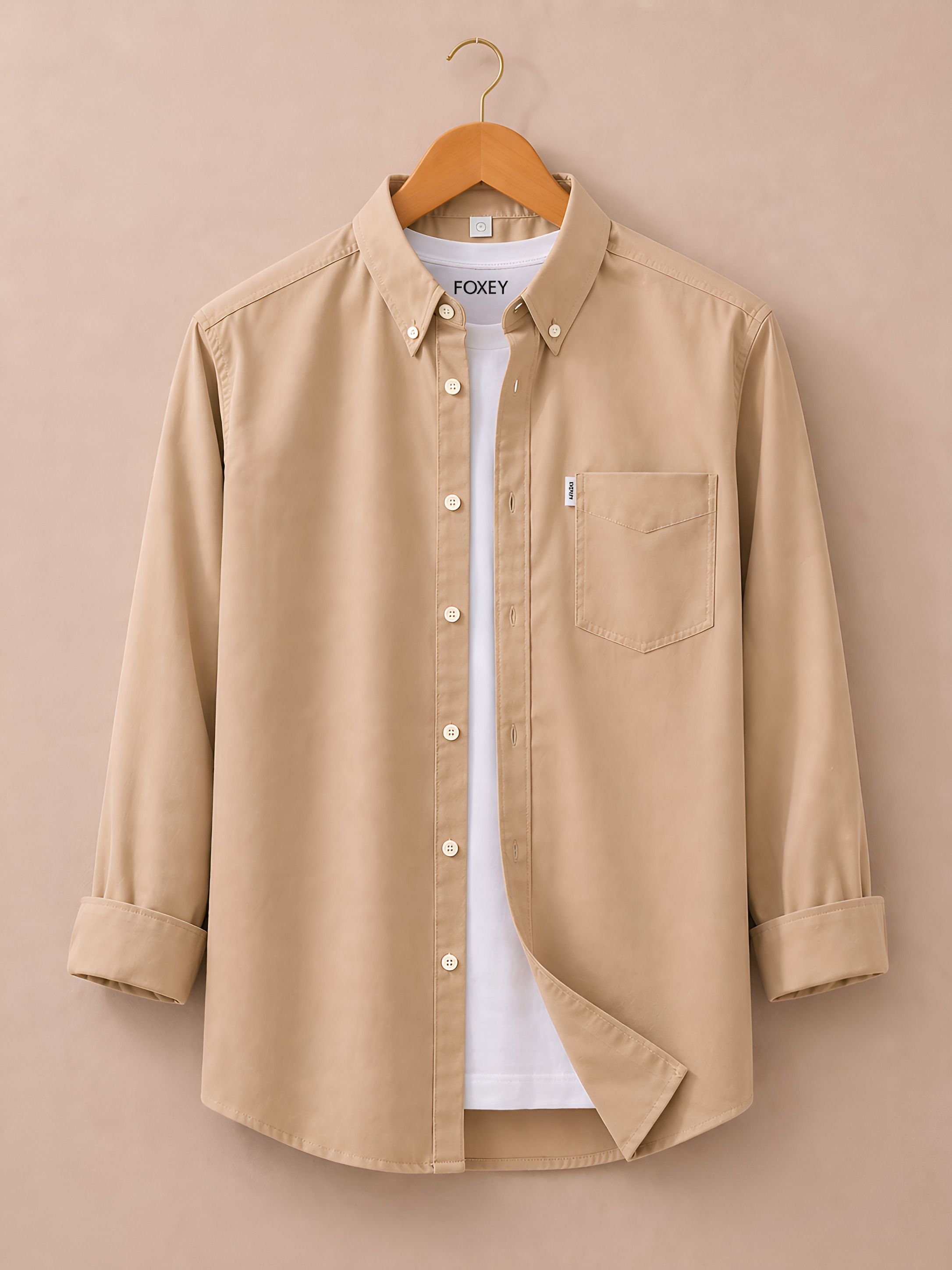 Men Regular Fit Solid Button Down Collar Casual Shirt-image-30