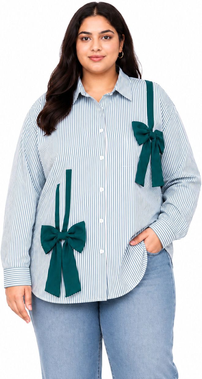 Women Comfort Fit Striped Spread Collar Casual Shirt-image-4