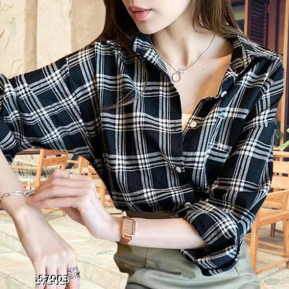 vash enterpise Women Regular Fit Checkered Casual Shirt-picture-20