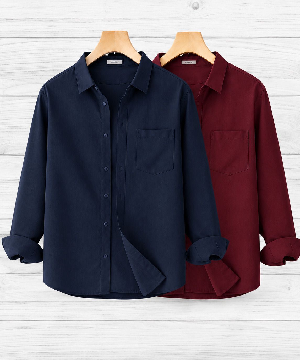 gloren Men Regular Fit Solid Spread Collar Casual Shirt-picture-9