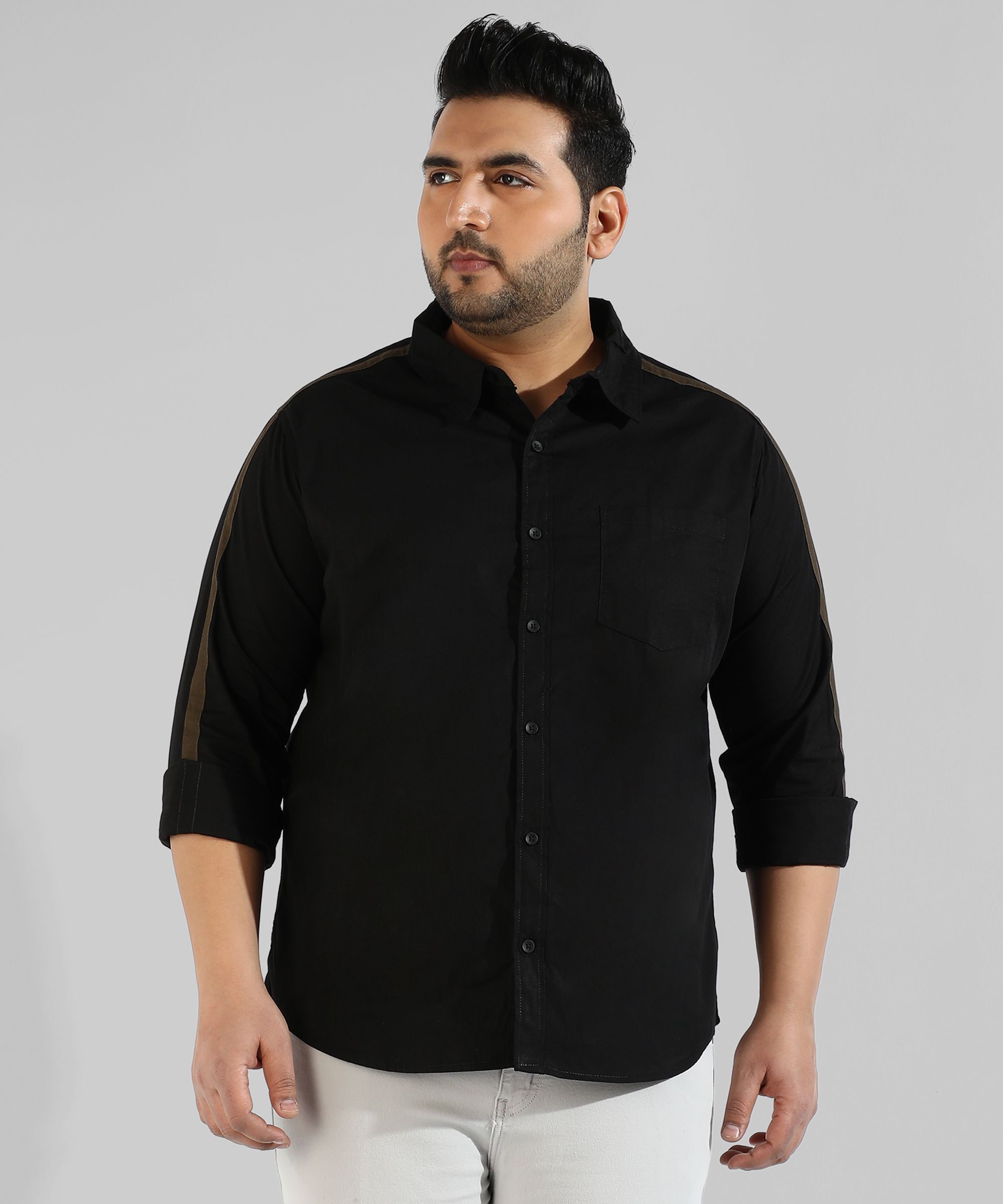 instafab plus Men Regular Fit Solid Casual Shirt-picture-12