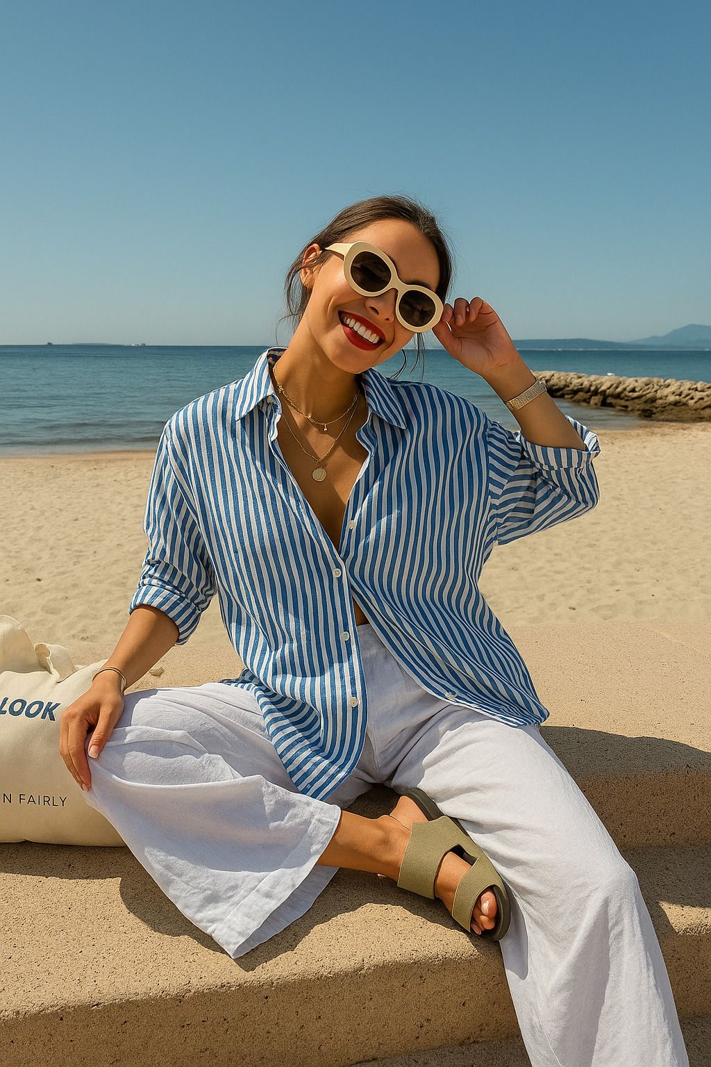 femibazaar Women Oversized Fit Striped Casual Shirt-picture-11