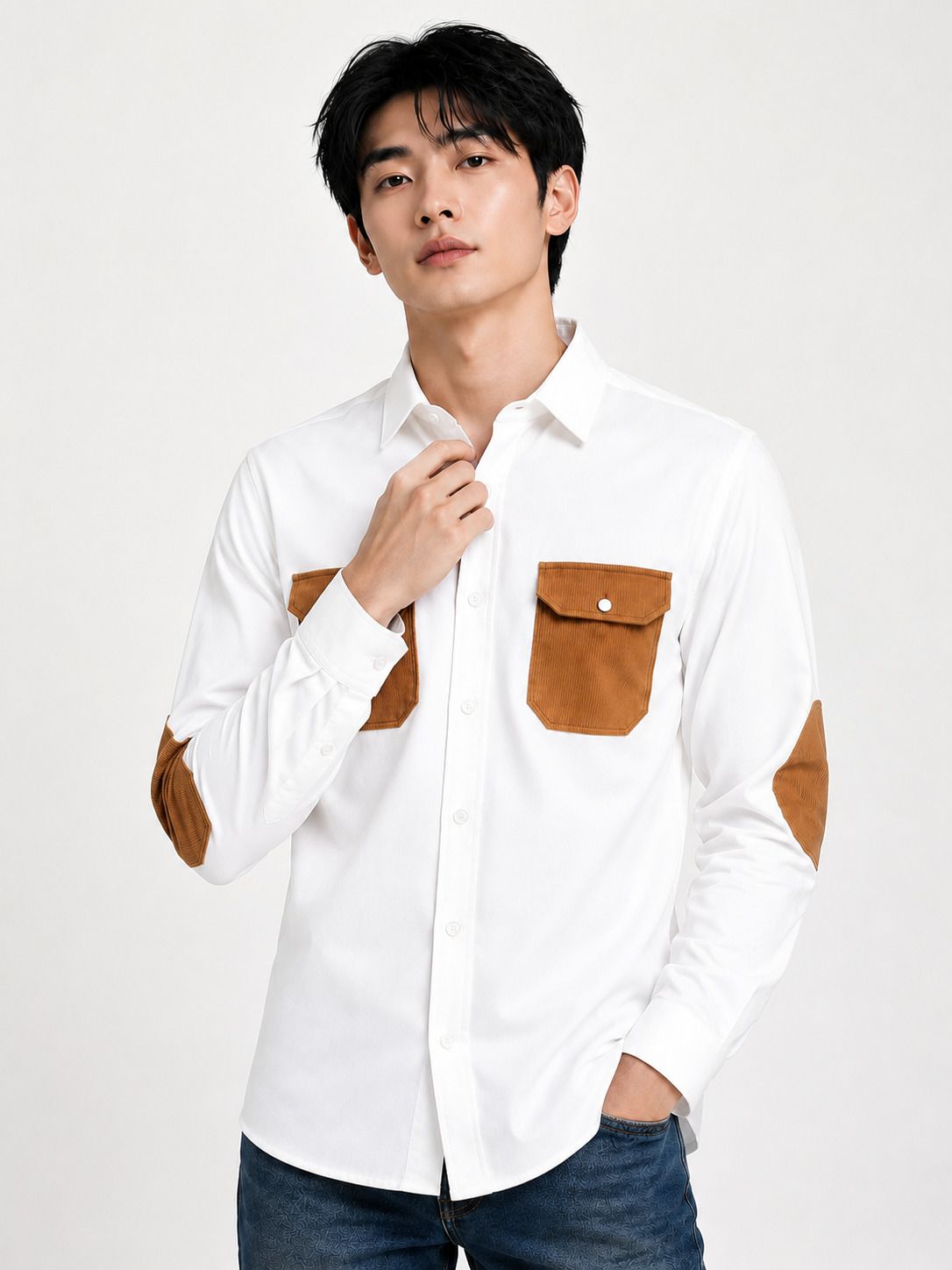 Men Regular Fit Solid Spread Collar Casual Shirt-image-12
