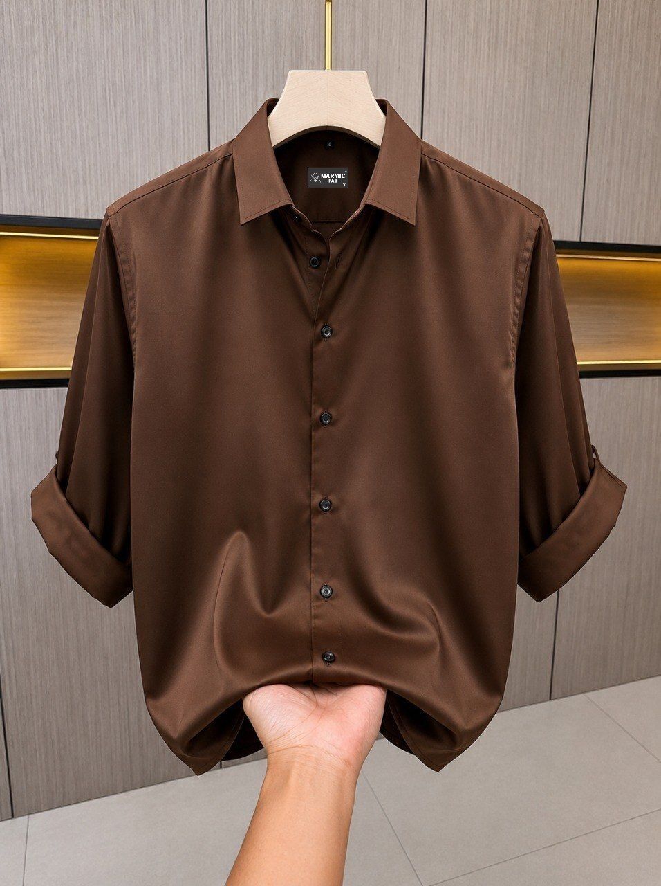 marmic fab Men Regular Fit Solid Spread Collar Casual Shirt-picture-13
