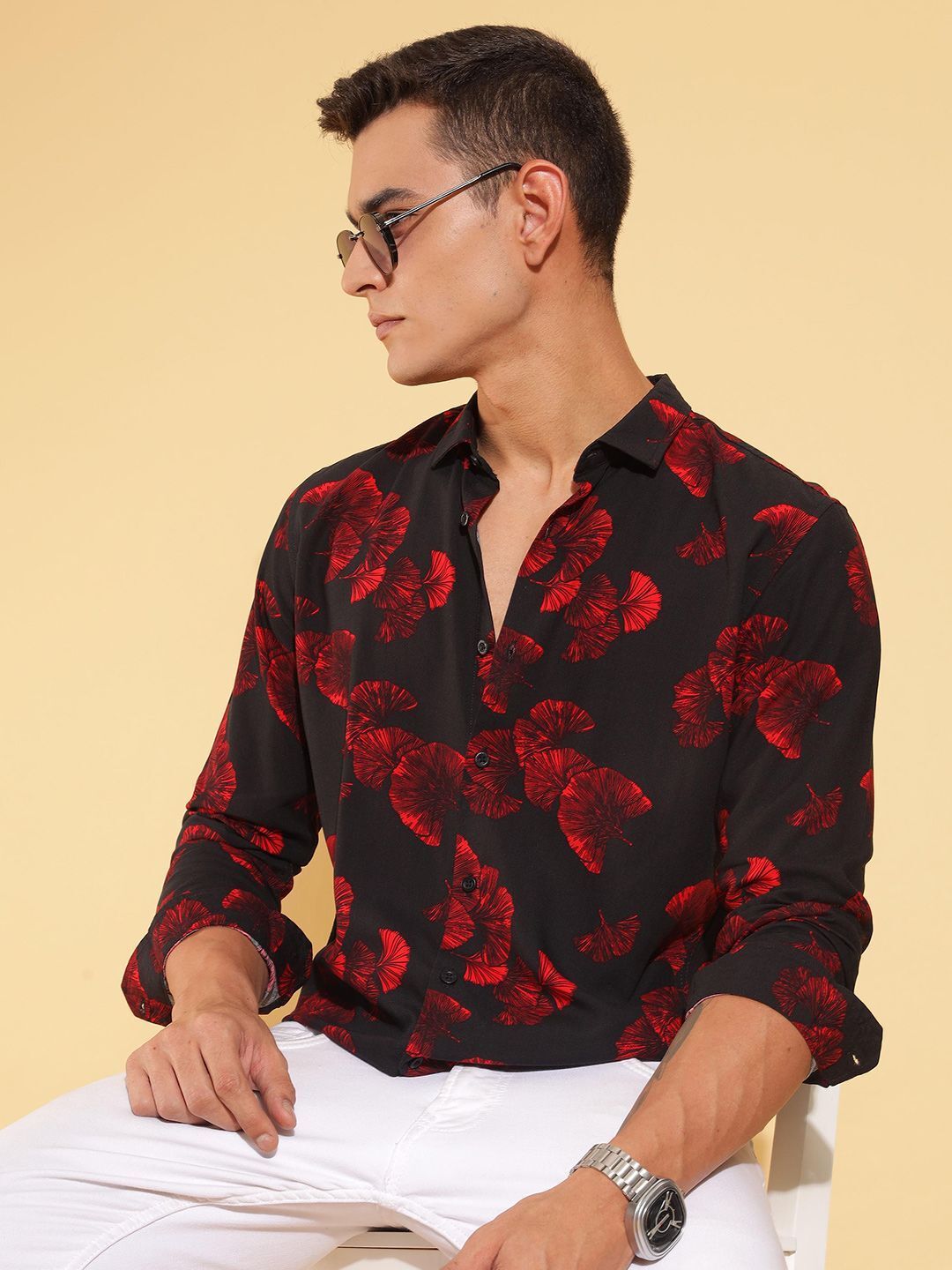 Men Slim Fit Printed Casual Shirt-image-2