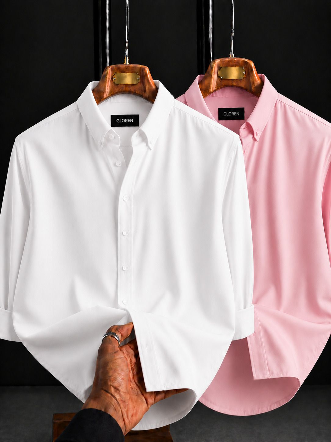 gloren Men Regular Fit Solid Spread Collar Casual Shirt-picture-35