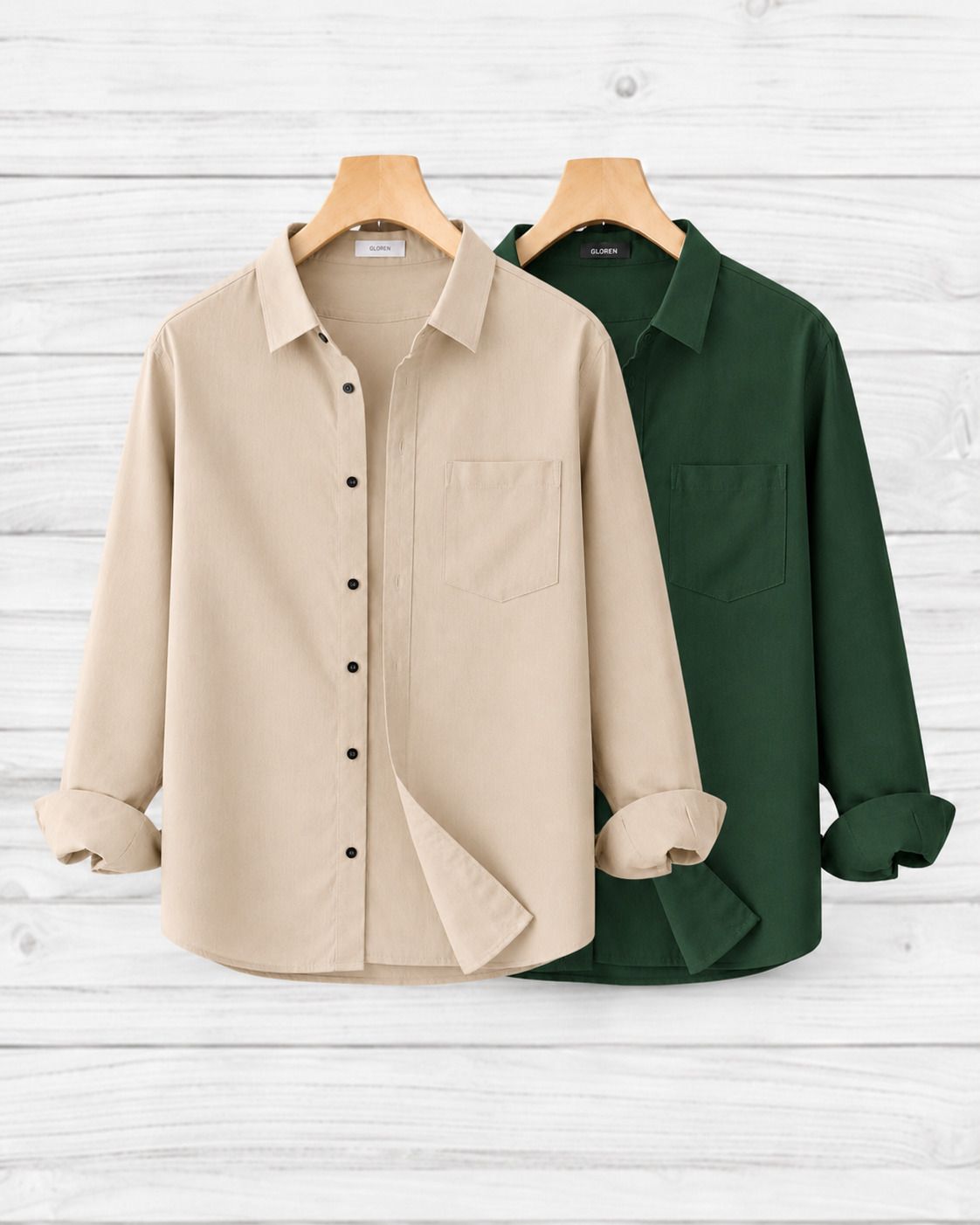 gloren Men Regular Fit Solid Spread Collar Casual Shirt-picture-42