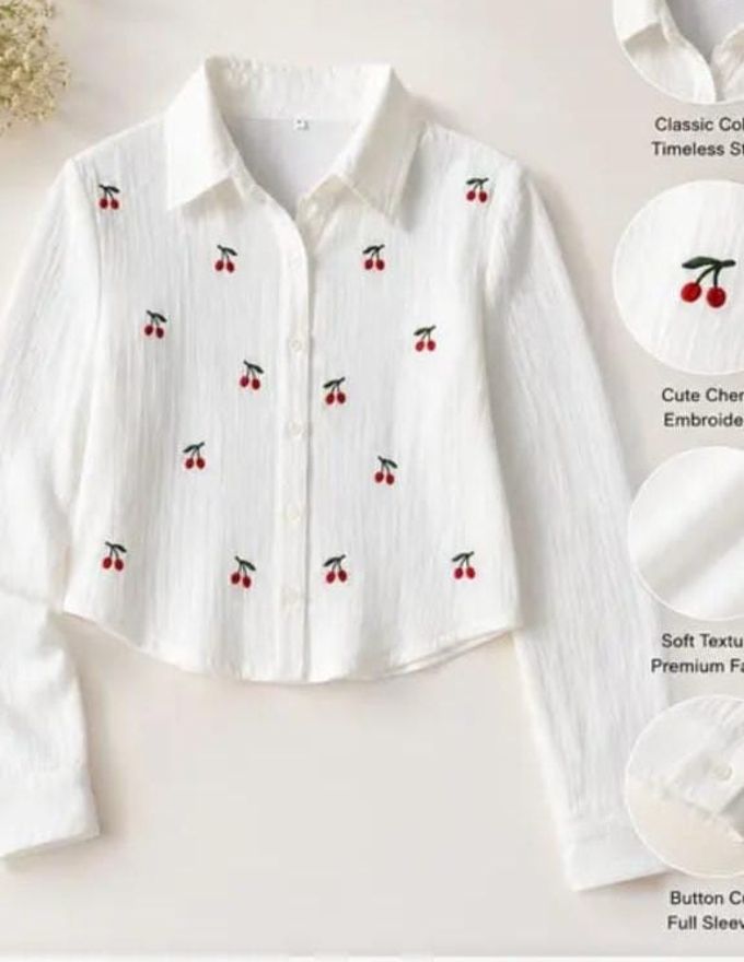 Women Regular Fit Embroidered Curved Collar Formal Shirt-image-36