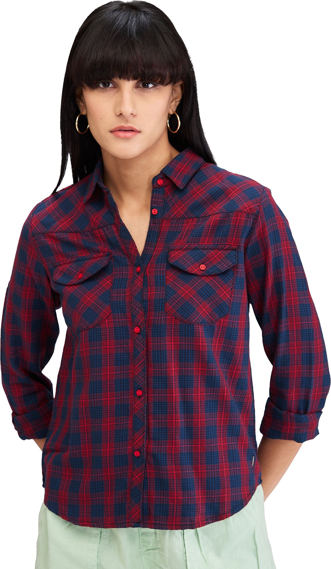 spykar Women Regular Fit Checkered Casual Shirt-picture-21