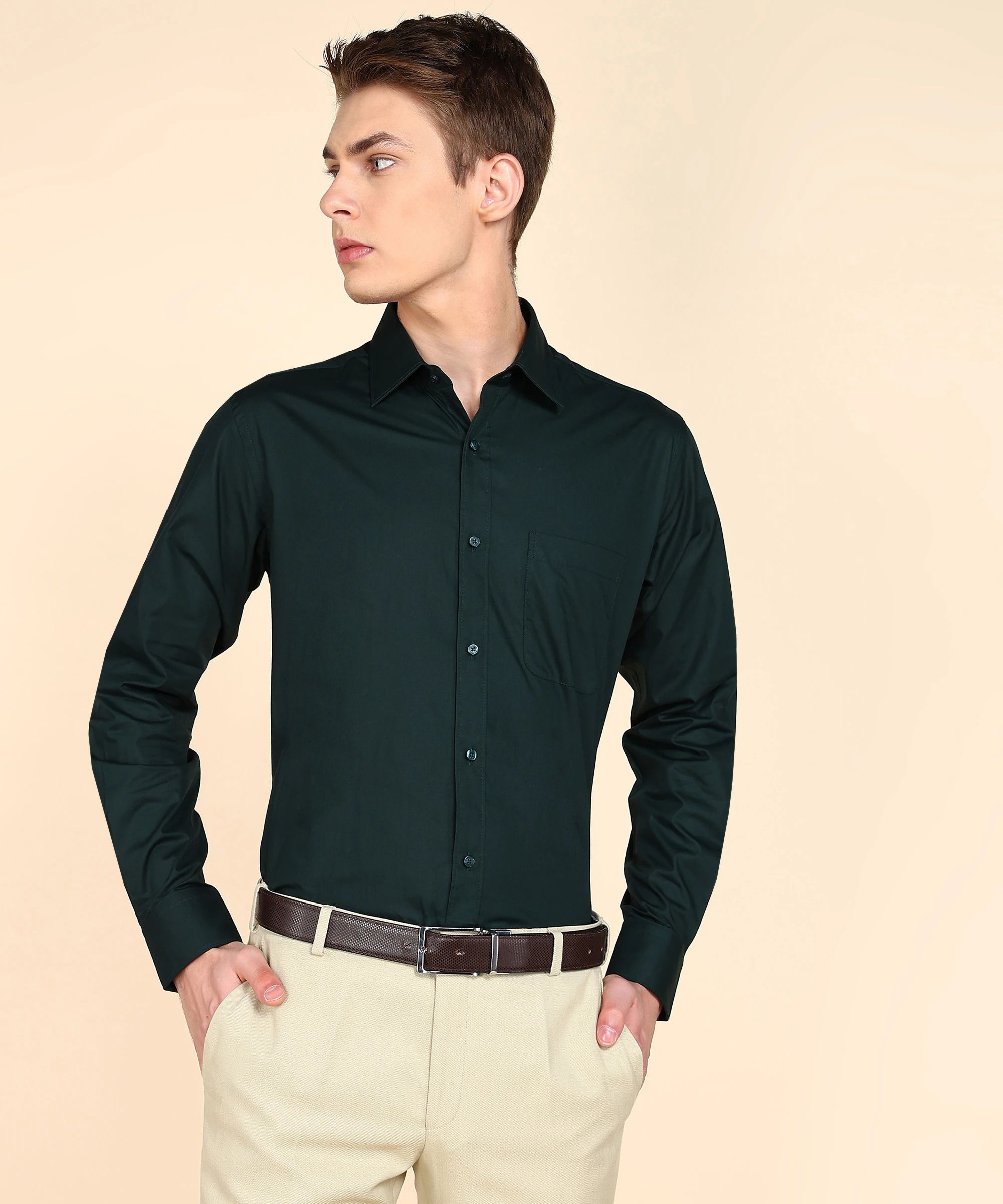 raymond Men Regular Fit Solid Formal Shirt-picture-13