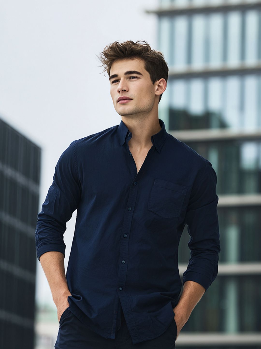 urbano fashion Men Regular Fit Solid Spread Collar Casual Shirt-picture-30