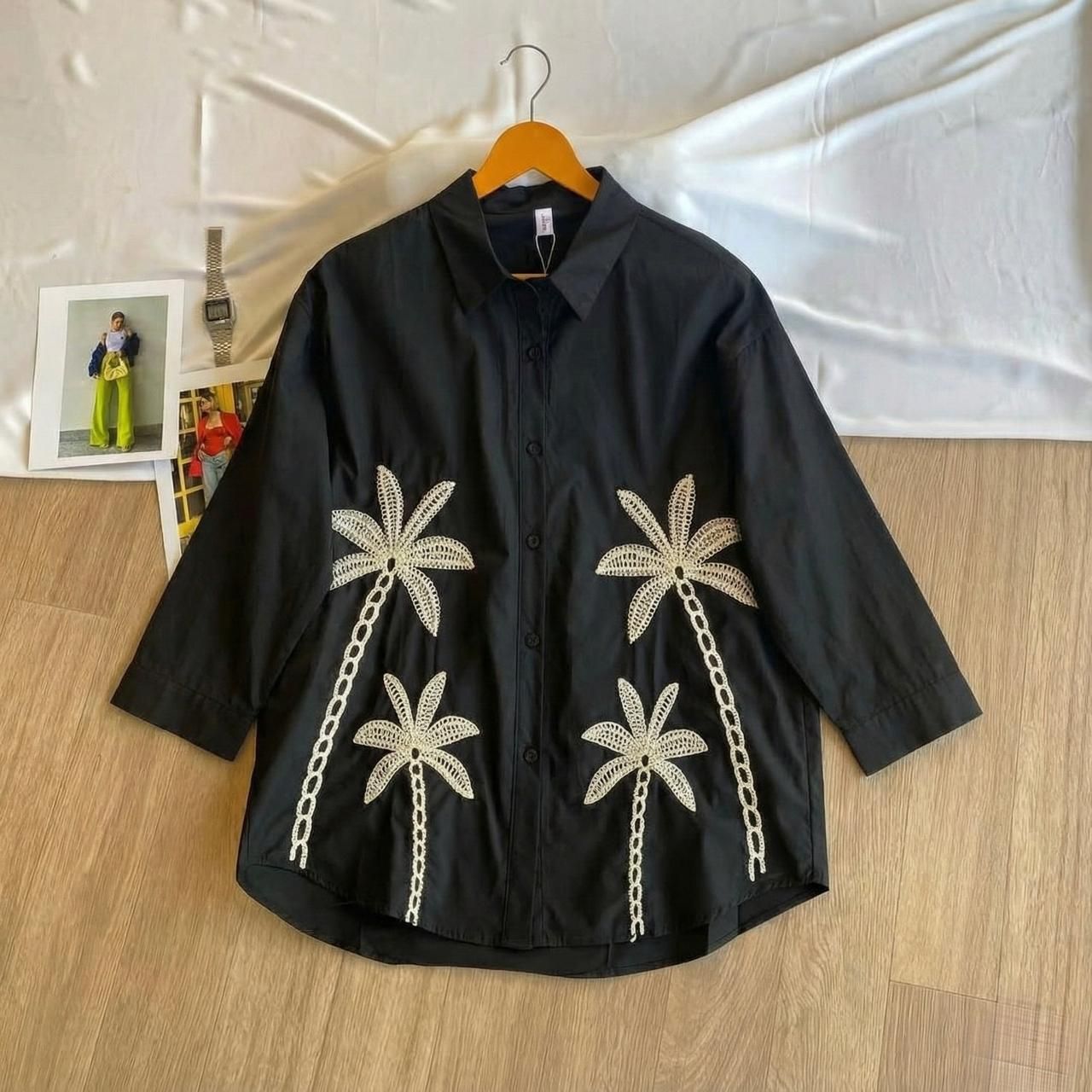 Women Regular Fit Embroidered Spread Collar Casual Shirt-image-43