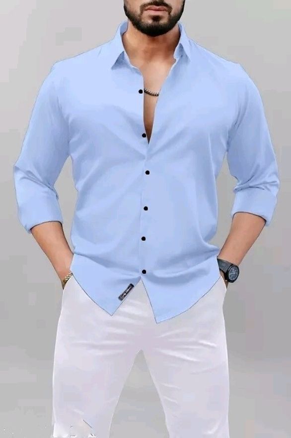 Men Regular Fit Solid Curved Collar Formal Shirt-image-42