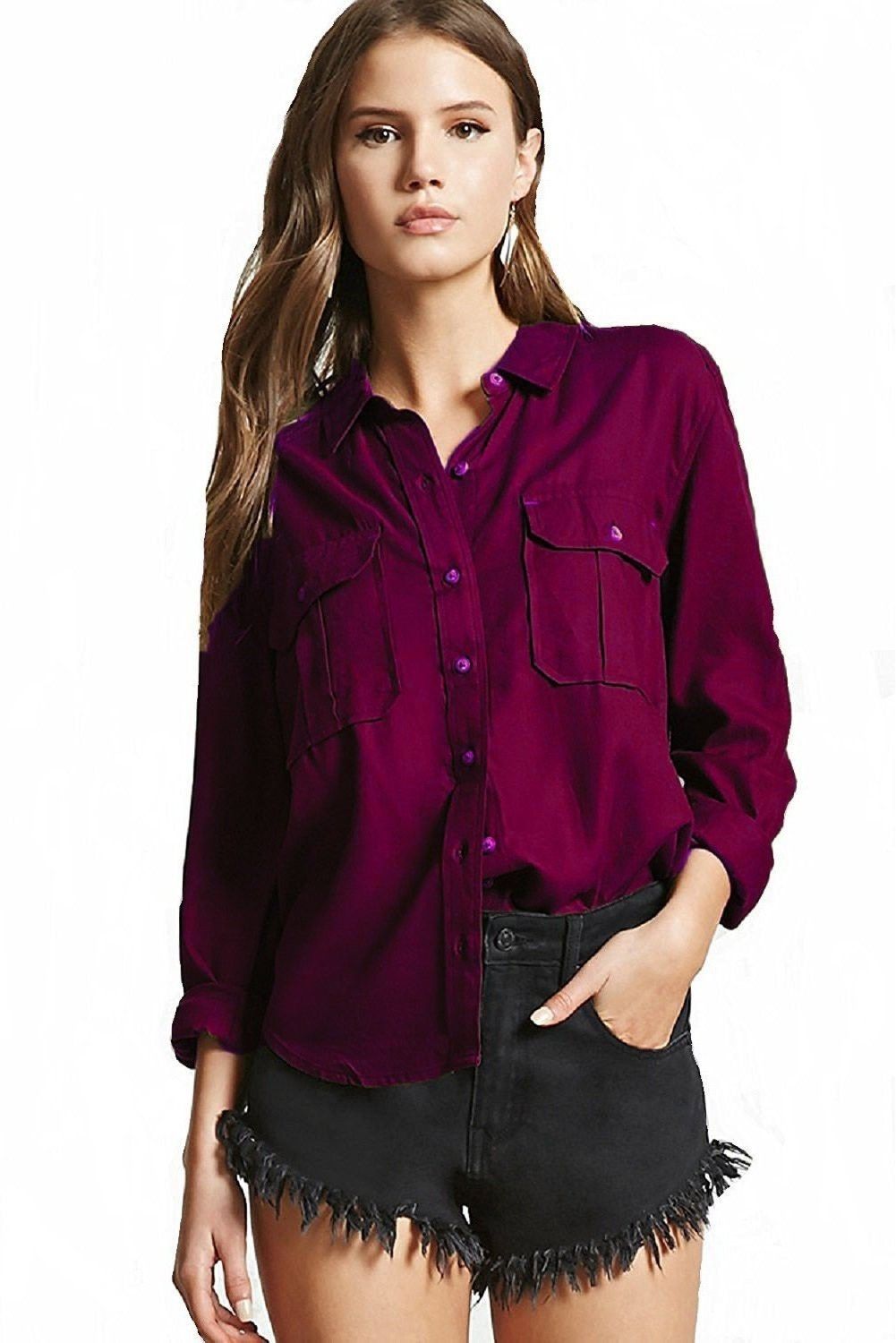 stc Women Regular Fit Solid Spread Collar Casual Shirt-picture-25