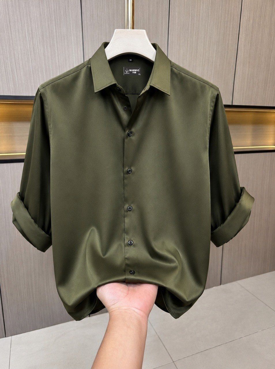 marmic fab Men Regular Fit Solid Spread Collar Casual Shirt-picture-11