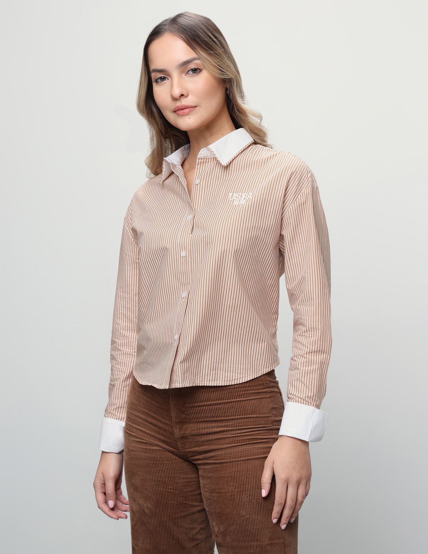 u.s. polo assn. Women Regular Fit Striped Spread Collar Casual Shirt-picture-14