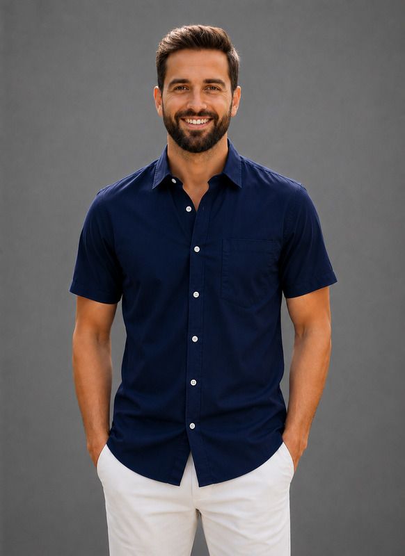 Men Regular Fit Solid Spread Collar Casual Shirt-image-11