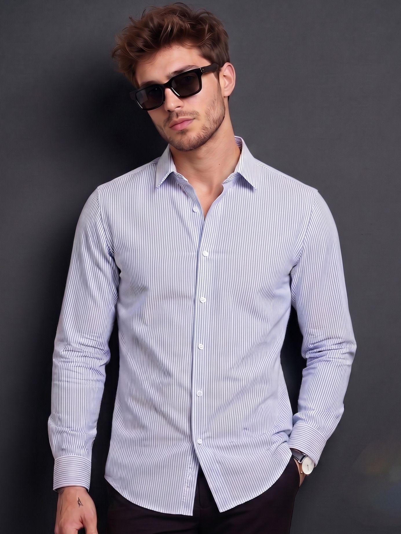 nivick Men Slim Fit Printed Spread Collar Formal Shirt-picture-31