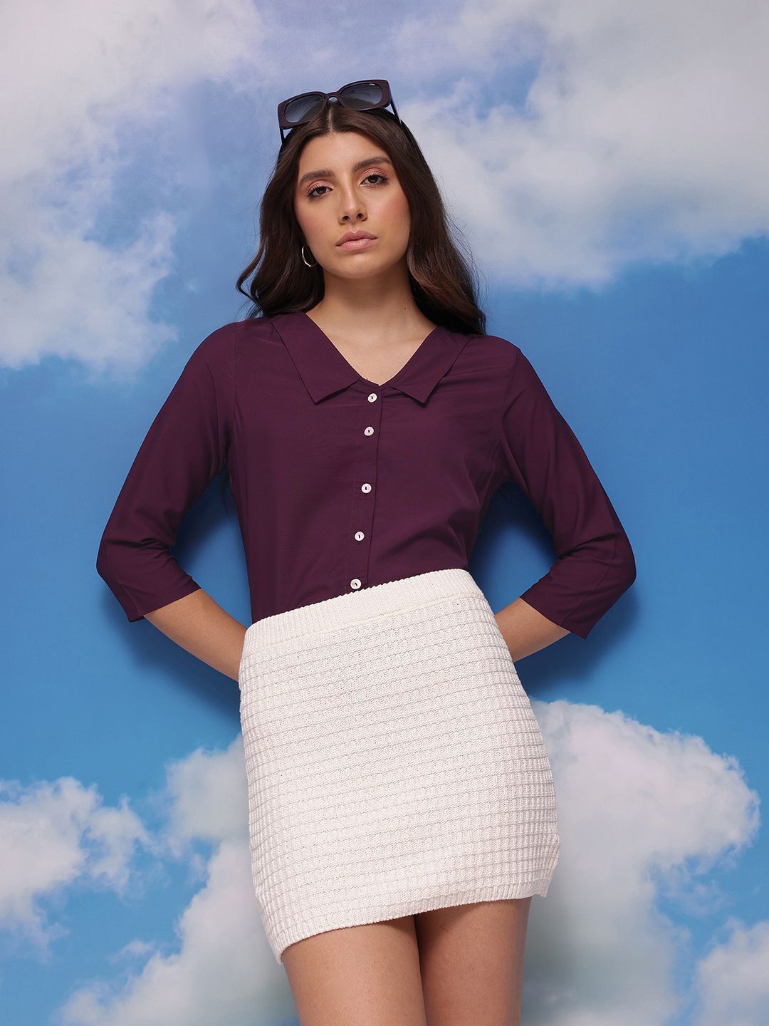 Women Regular Fit Solid Casual Shirt