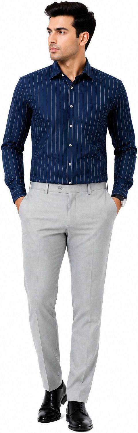 Men Relaxed Fit Striped Formal Shirt-image-3