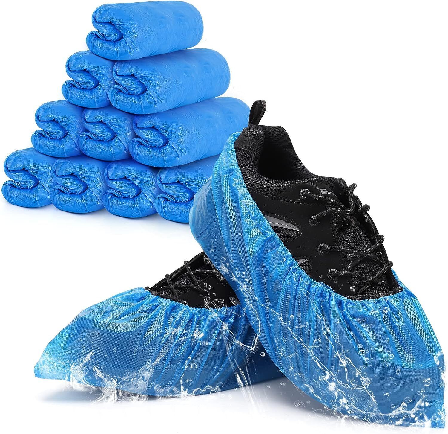 dishiva Disposable Shoe Covers, Non-Slip, Waterproof, Durable Shoe Protectors Plastic Blue Flat Shoe Cover, Boots Shoe Cover-picture-21