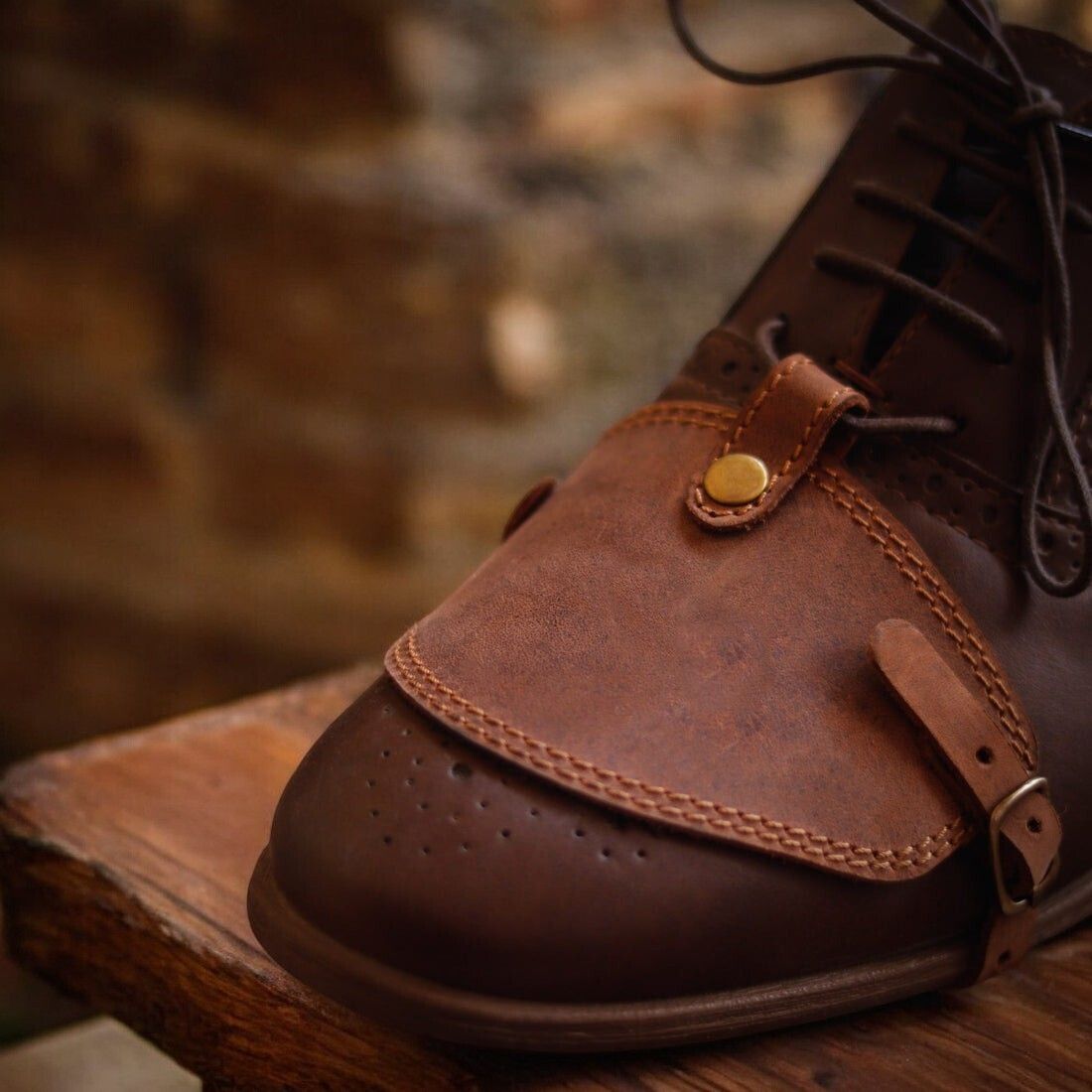 Shoe Protector for Bike Riders Genuine Leather Rustic Brown Boots Shoe Cover