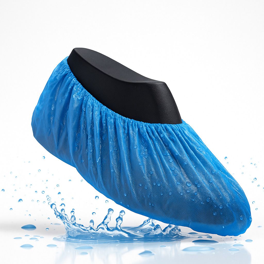 Shoe Cover Waterproof Non Slip for Cleanroom Hospital Industrial Use PP (Polypropylene) Blue Boots Shoe Cover, Flat Shoe Cover-image-7