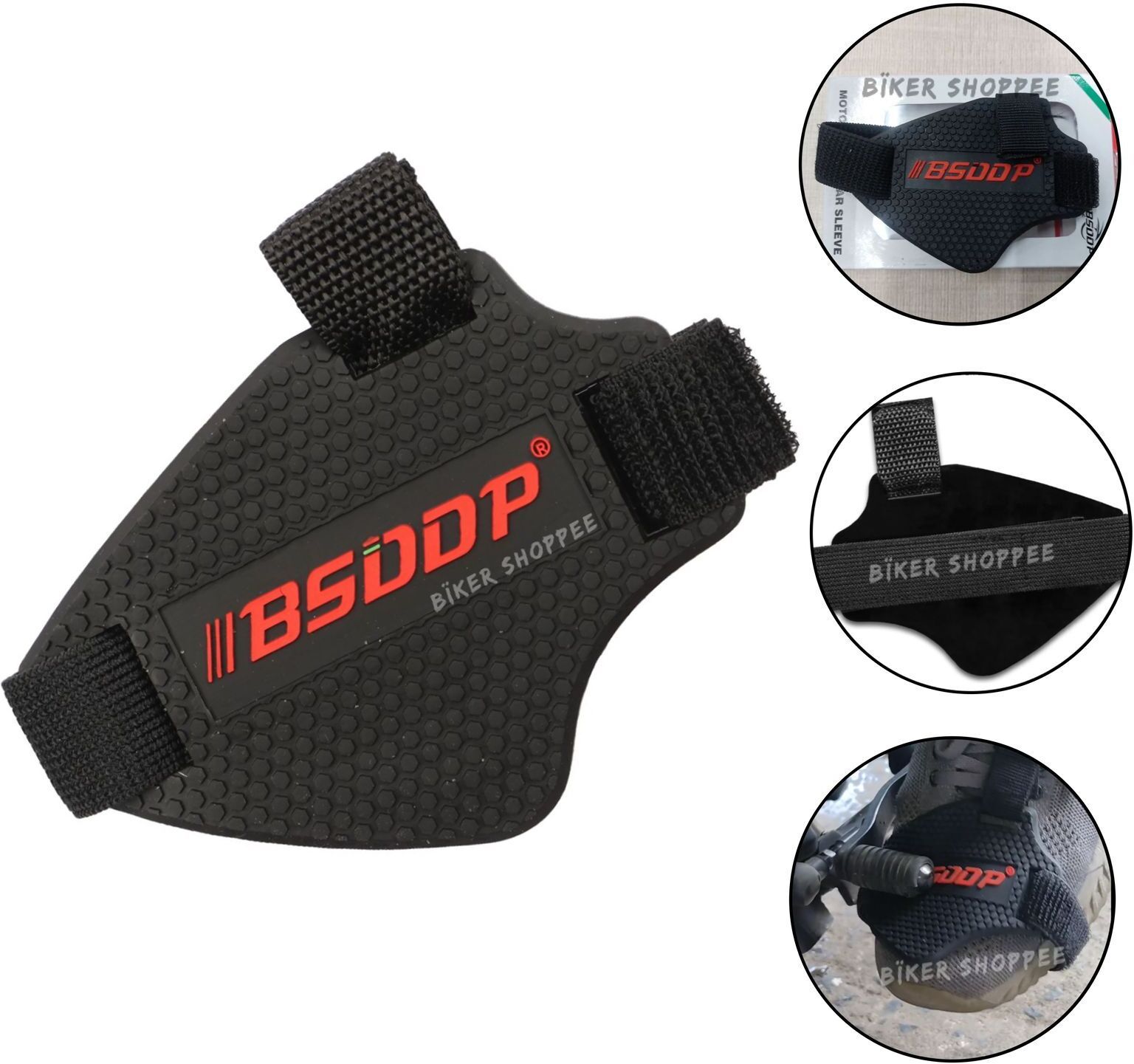 MOTORCYCLE GEAR SHIFT SHOE PROTECTOR COVER FOR MOTORCYCLE RIDER Silicone RED & BLACK Boots Shoe Cover