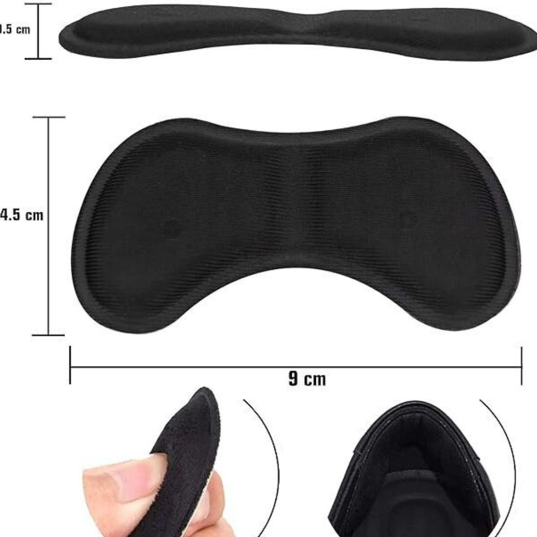 Heel Protection Sponge Inserts for Shoe Fit & Blister Prevention – ONE PAIR Fabric Heel Accessories Regular, Sports Shoe Insole-image-8